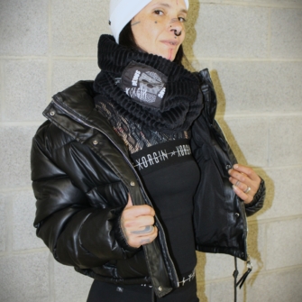 Doudoune Up’cycling “WITCH POWER” – Effet Cuir