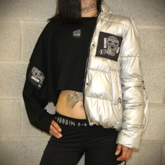 Sweat Oversize BAT Freaks – Pièce Unique – Patch Pattern Géométrique