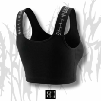 Crop top LILITH – Noire effet Latex | StreetWear – Raw