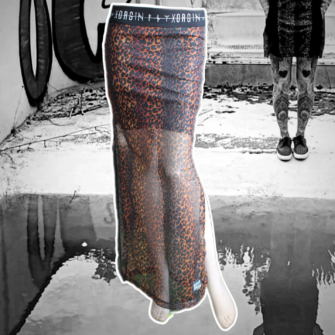 Jupe Longue SUCCUBE – Léopard Transparent