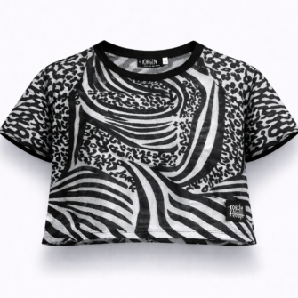 Crop Top Oversize Freaky 3.0 Mesh Zebra/Leo  | Alt Fashion