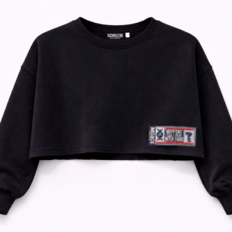 Sweat Crop Oversize BAT-Broderie TYPO TRASH | Molleton Premium XORGIN