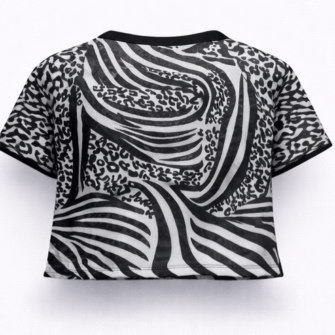 Crop Top Oversize Freaky 3.0 Mesh Zebra/Leo  | Alt Fashion