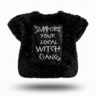 Veste Fausse Fourrure Noire Upcycling | Patch Witch Gang
